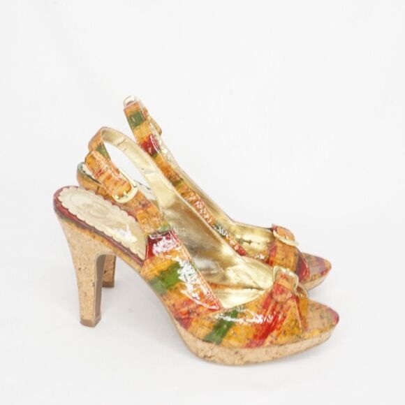 Madeline Amsonia Open Toe Cork Heeled Sandals, 7 - Picture 3 of 6
